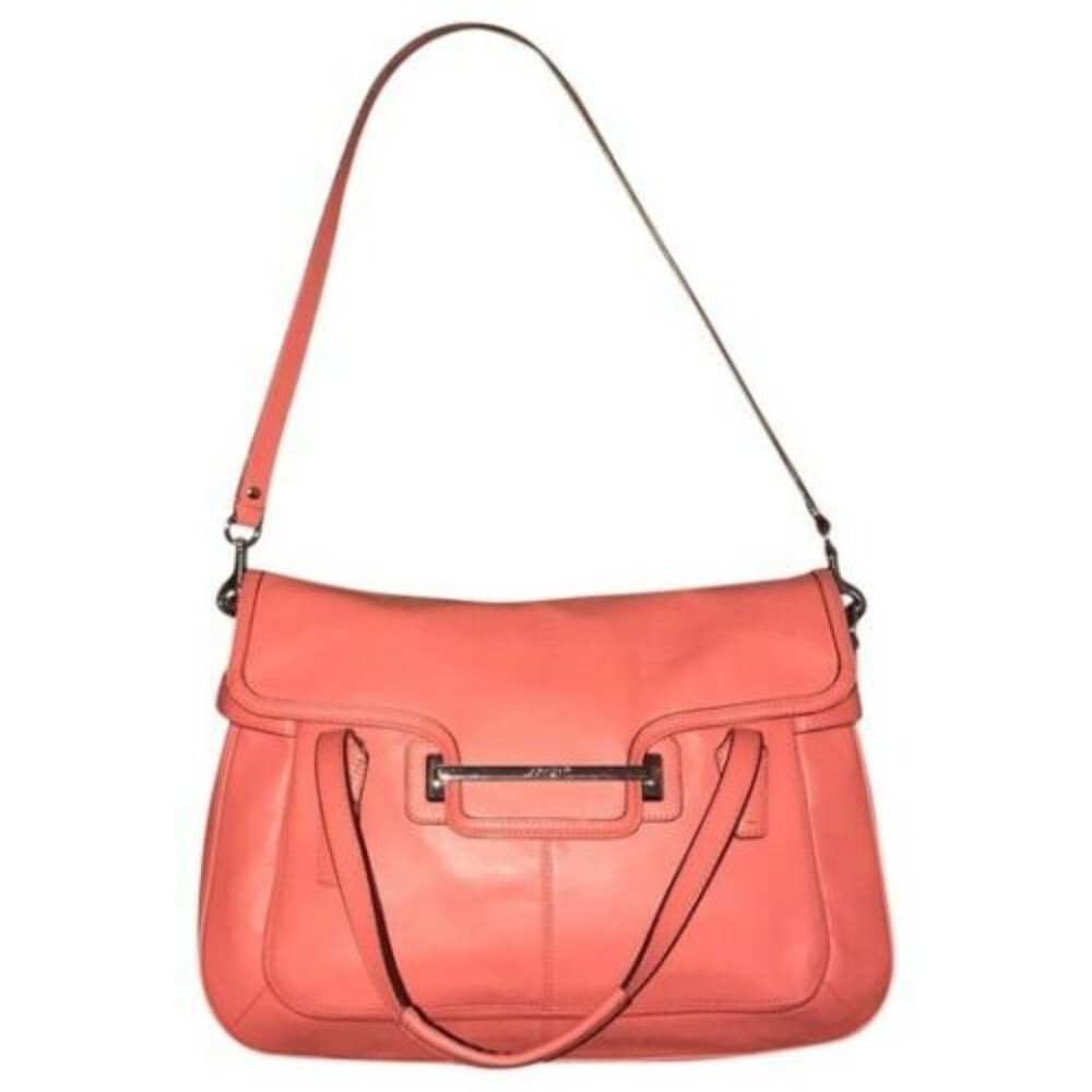 COACH Taylor Marin Handbag Pink Crossbody Salmon Leather Satchel